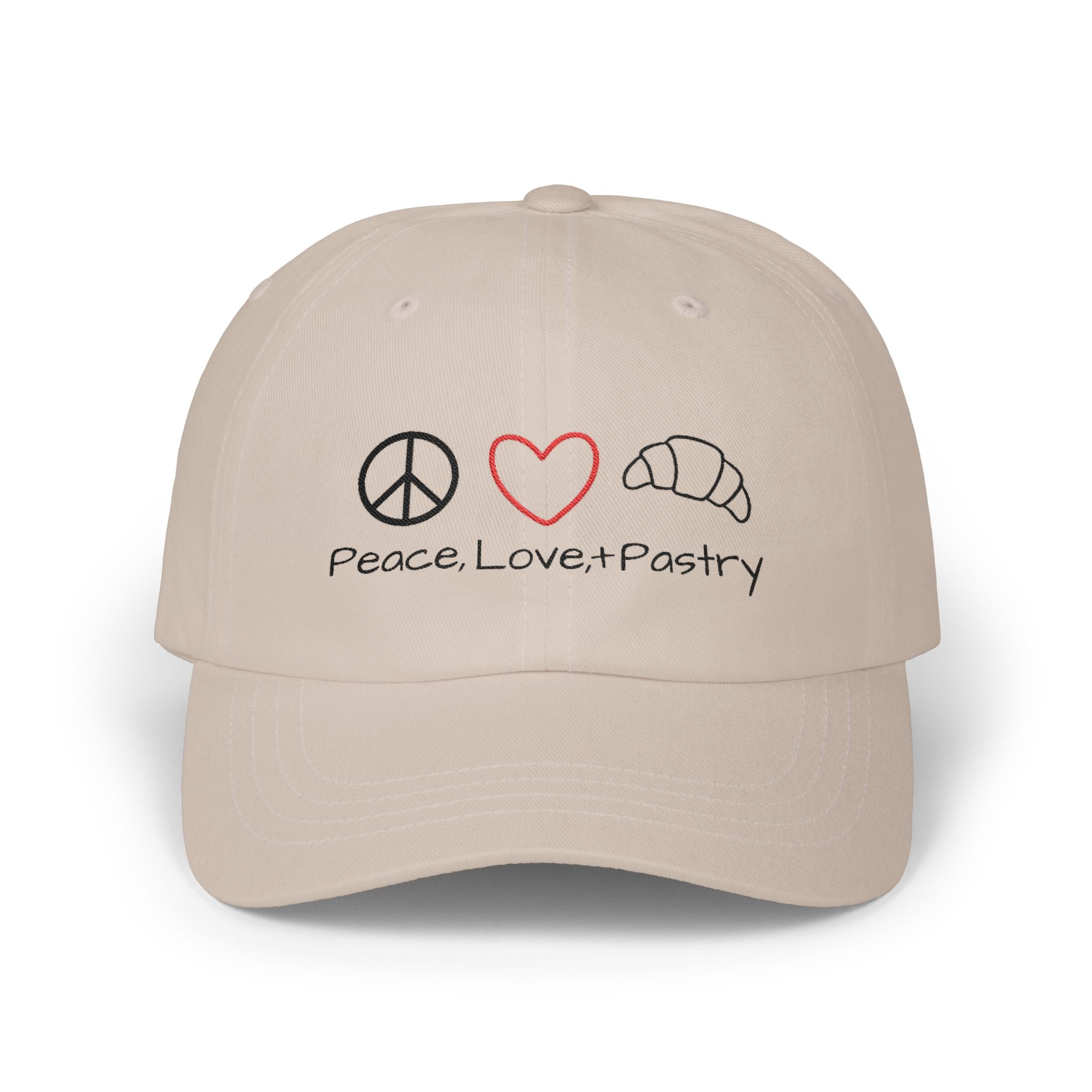 Peace, Love + Pastry Embroidered Dad Cap