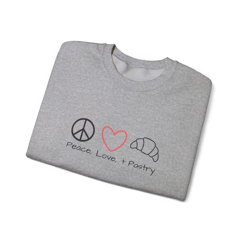 Peace, Love, + Pastry Embroidered Sweatshirt