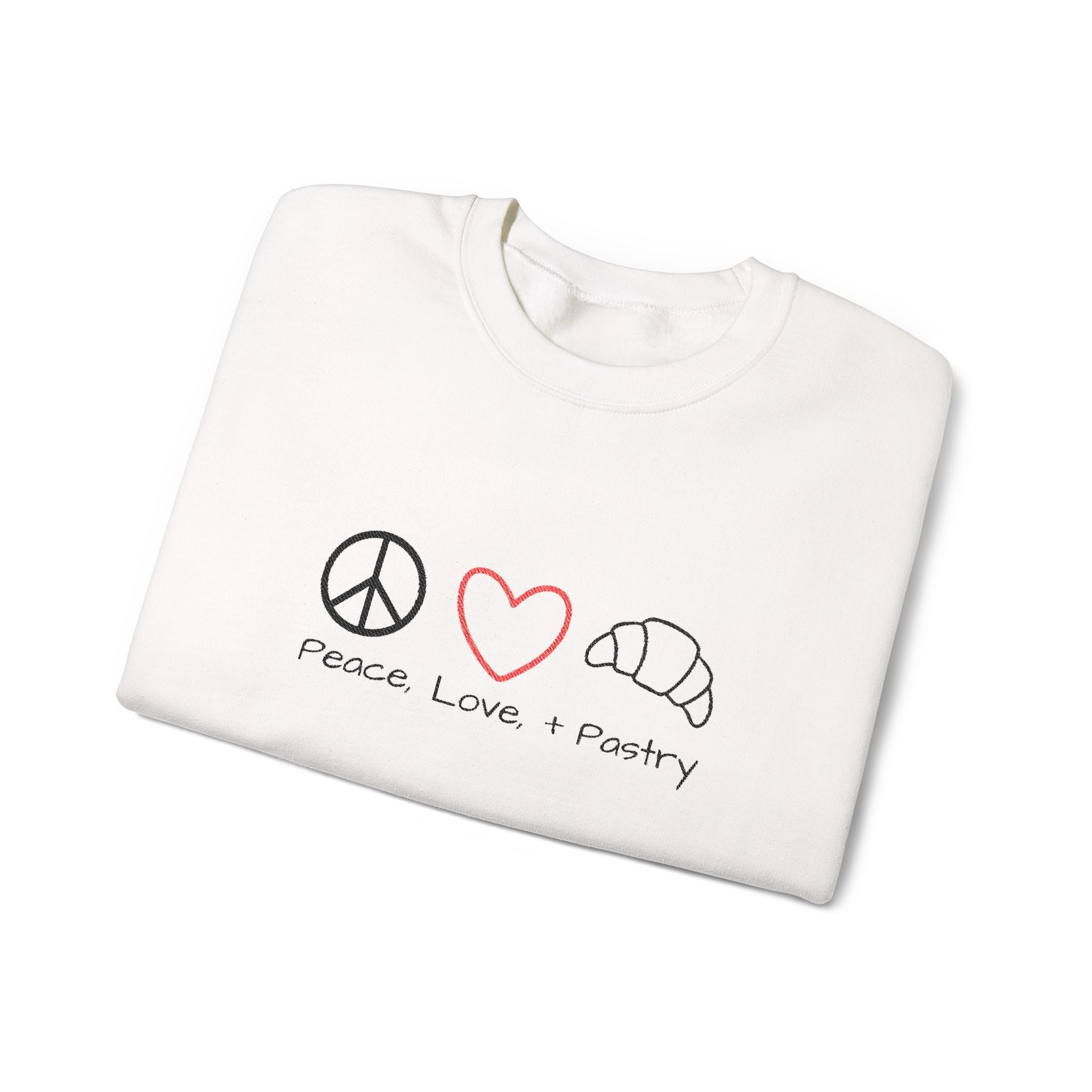 Peace, Love, + Pastry Embroidered Sweatshirt