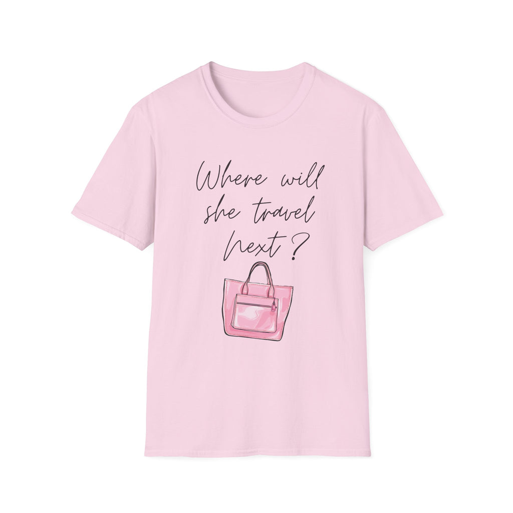 Where will she travel Next Small bag T-shirt