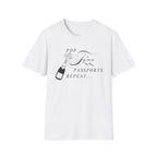 Pop Fizz Passports repeat t-shirt