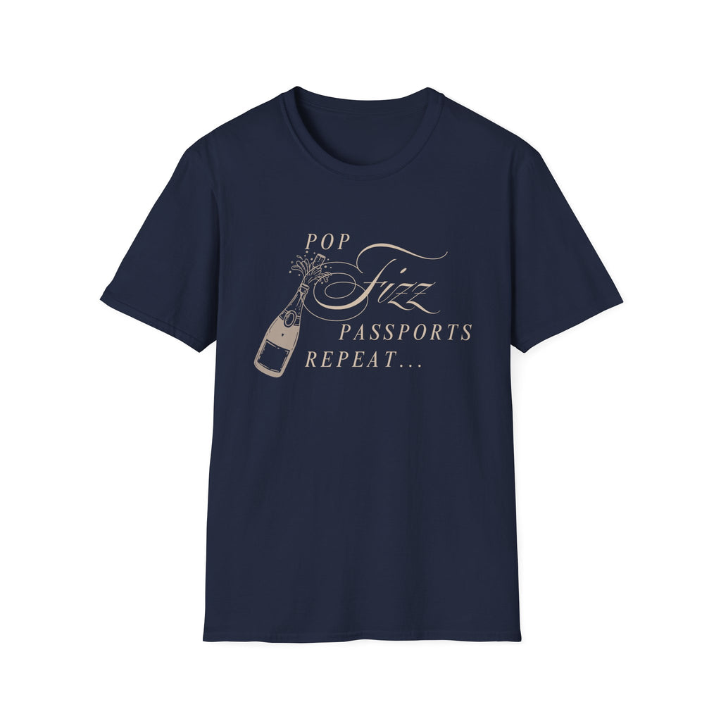 Pop Fizz Passports repeat t-shirt