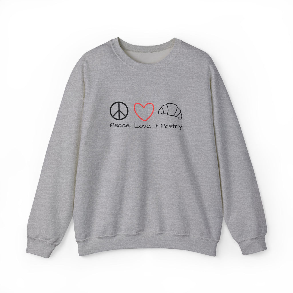 Peace, Love, + Pastry Embroidered Sweatshirt