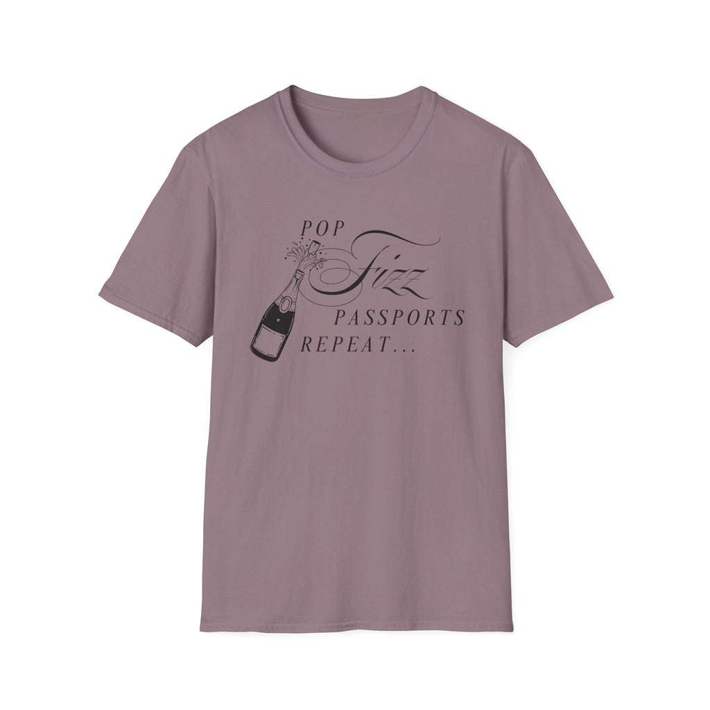 Pop Fizz Passports repeat t-shirt