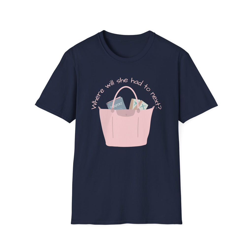 Where will she head to next? t-shirt