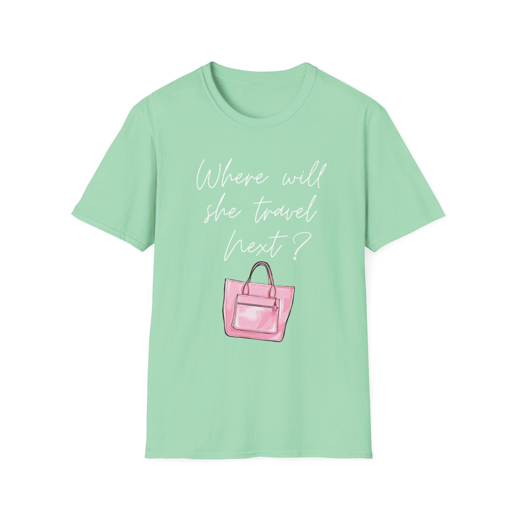 Where will she travel Next Small bag T-shirt